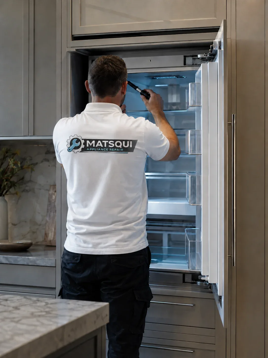 Matsqui technician repairing an appliance in Langley, BC